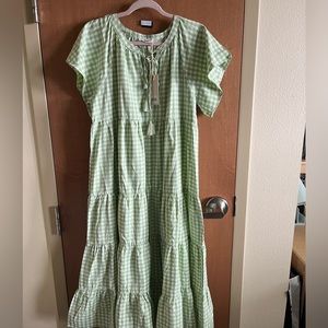 Green Dress ( plaid) L